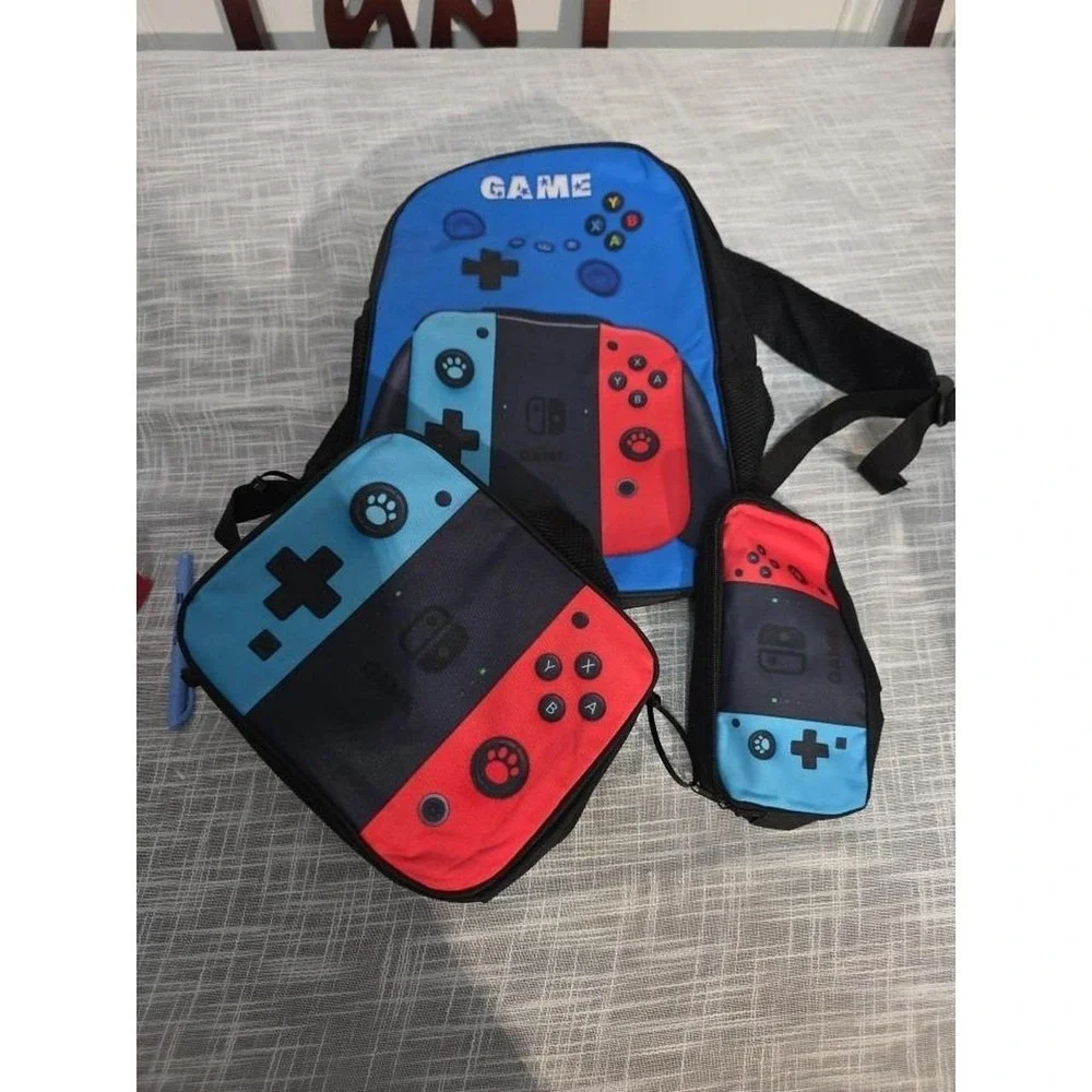 Game System Themed Backpack With Matching Lunch Bag And Pencil Pouch